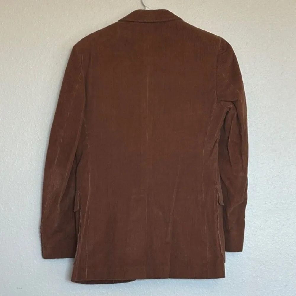 Vintage Corduroy Lapel Blazer Mens 37R Two Buttons Leisure Sport Coat Jacket